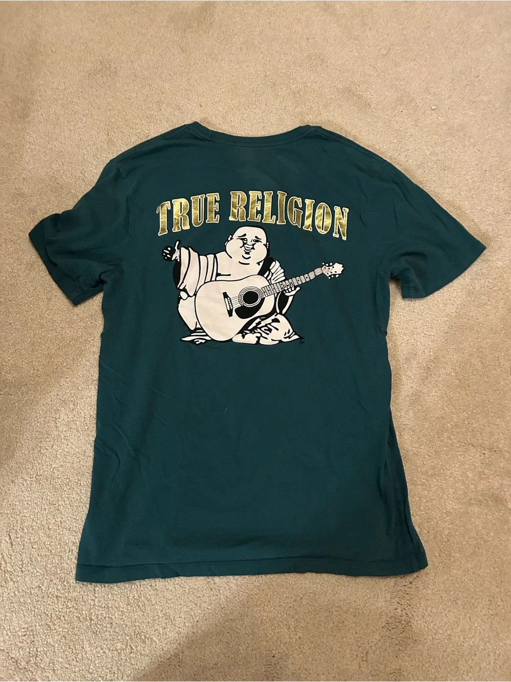 True Religion Deep Teal Short Sleeve Logo Tee